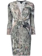 Just Cavalli Embroidered Wrap Dress - Brown