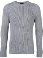 Joseph Cable Knit Jumper, Men's, Size: Large, Grey, Merino