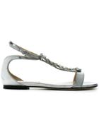 Jimmy Choo Averie Flat Sandals - Metallic