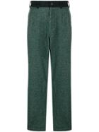 Comme Des Garçons Shirt Herringbone Straight Leg Trousers - Green