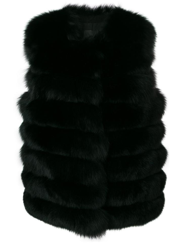Liska Fur Gilet - Black