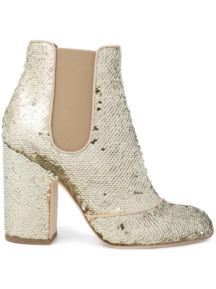 Laurence Dacade Mila Sequin Ankle Boots - Yellow & Orange