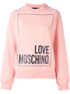 Love Moschino Logo Print Sweatshirt, Women's, Size: 46, Pink/purple, Cotton/spandex/elastane