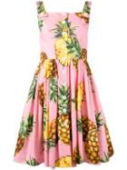 Dolce & Gabbana Pineapple Print Dress, Women's, Size: 38, Pink/purple, Cotton