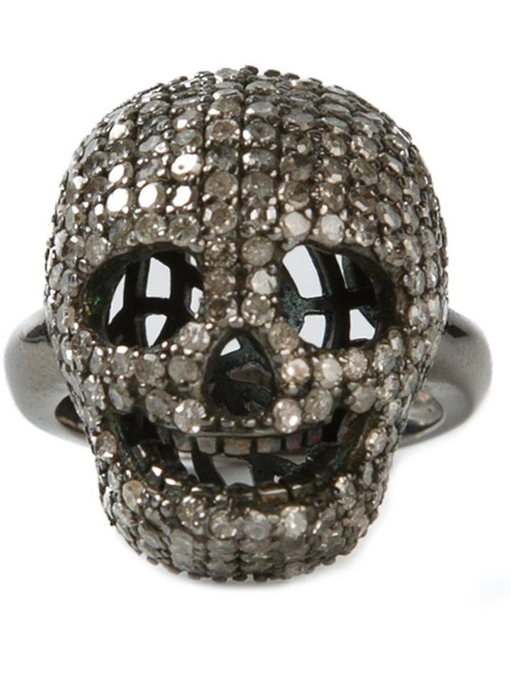 Christian Koban 'skull' Diamond Ring - Grey