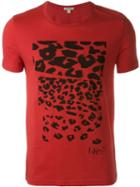 Burberry Brit Leopard Print T-shirt, Men's, Size: L, Red, Cotton