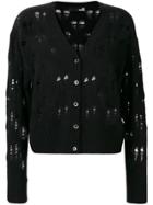 Love Moschino Distressed Loose Cardigan - Black