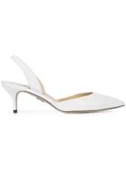 Paul Andrew Slingback Kitten Heels - White