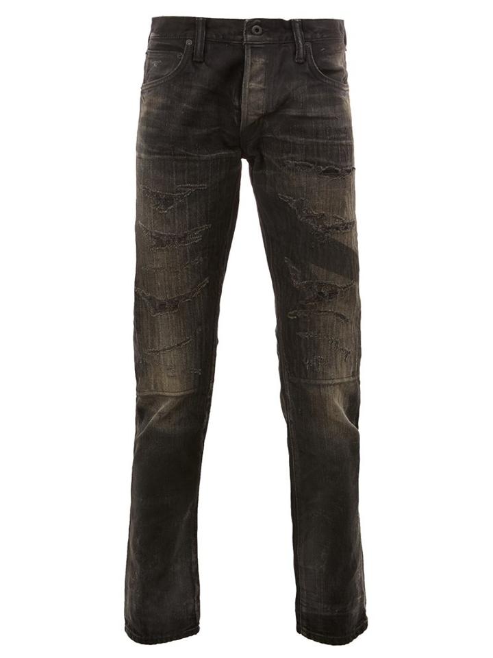 Mastercraft Union Ripped Tapered Jeans, Men's, Size: 34, Black, Cotton/polyurethane
