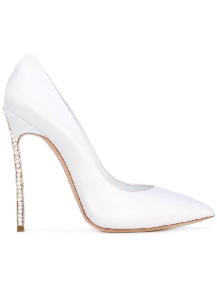 Casadei Embellished Heel Pumps - White