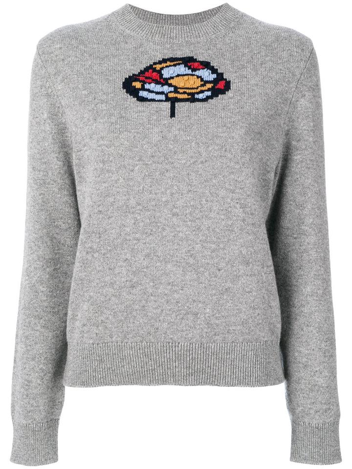 Barrie - Intarsia Cashmere Jumper - Women - Cashmere - M, Grey, Cashmere