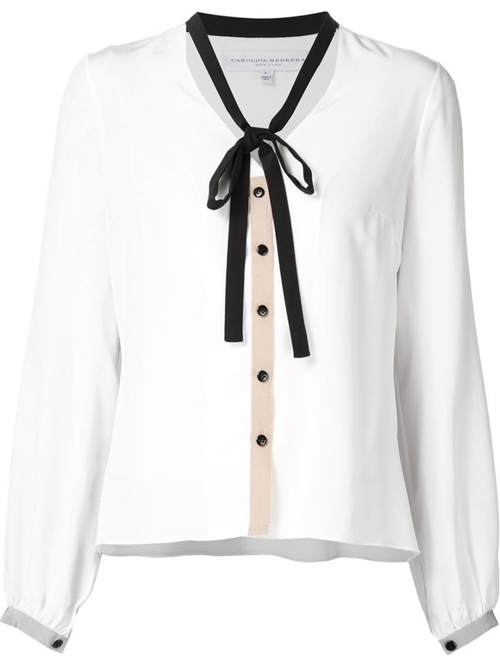 Carolina Herrera Pussy Bow Buttoned Blouse