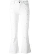 J Brand Burnt Effect Cropped Jeans - White
