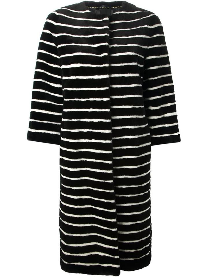 Liska Striped Mink Fur Coat