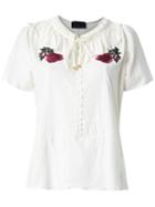 Andrea Bogosian - Embroidered Blouse - Women - Cotton - M, White, Cotton