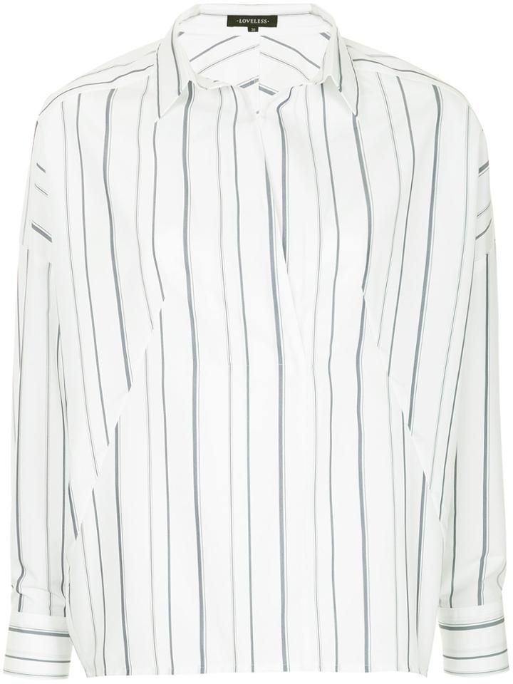 Loveless Striped Pull-over Shirt - White
