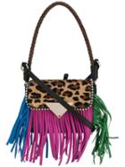 Sara Battaglia Amber Fringed Bag, Women's, Pink, Calf Leather/polyester/calf Hair