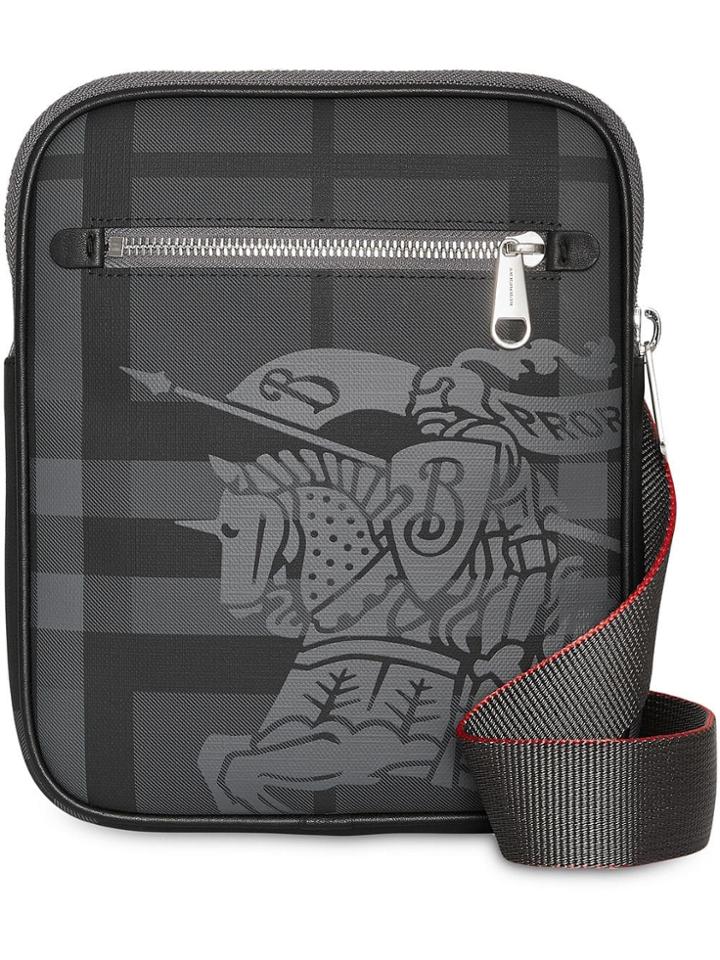 Burberry Slim Ekd London Check Crossbody Bag - Grey