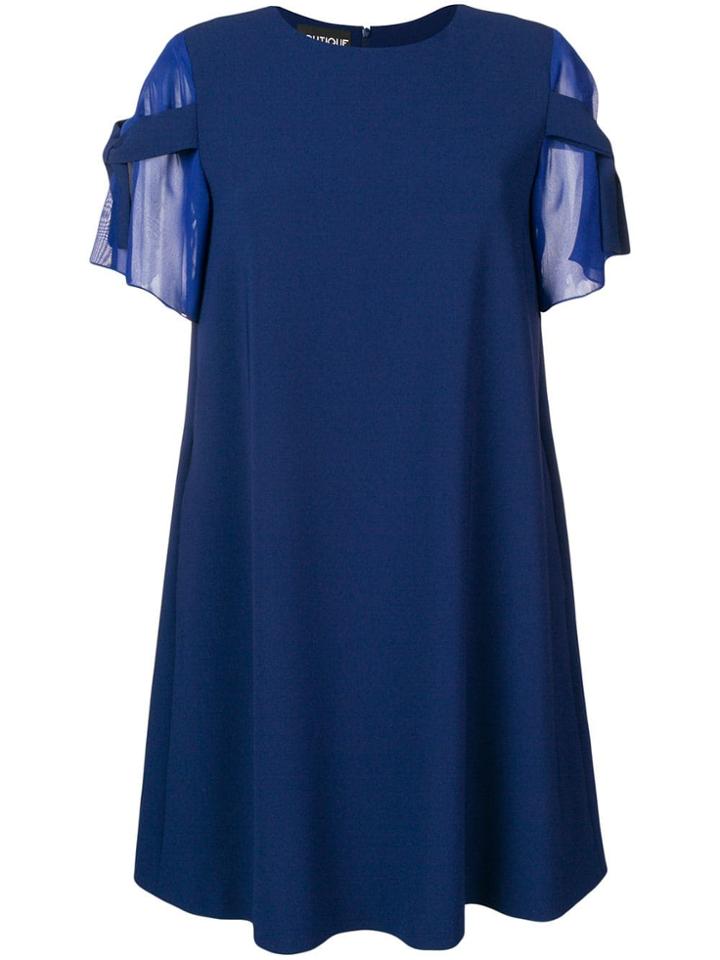 Boutique Moschino Shift Dress With Bow Sleeves - Blue