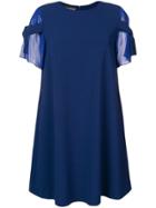 Boutique Moschino Shift Dress With Bow Sleeves - Blue