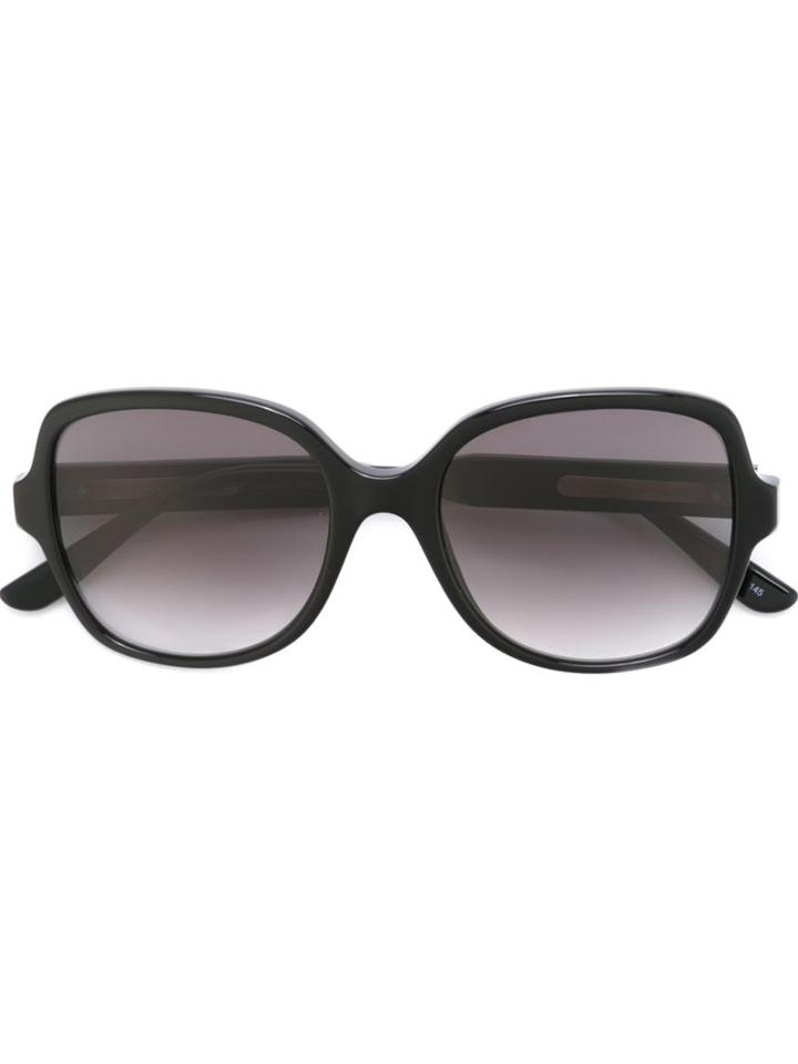 Bottega Veneta Eyewear Oversize Square-frame Sunglasses, Women's, Black, Leather/acetate