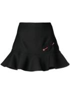 Valentino Frill-trim Flared Mini Skirt - Black