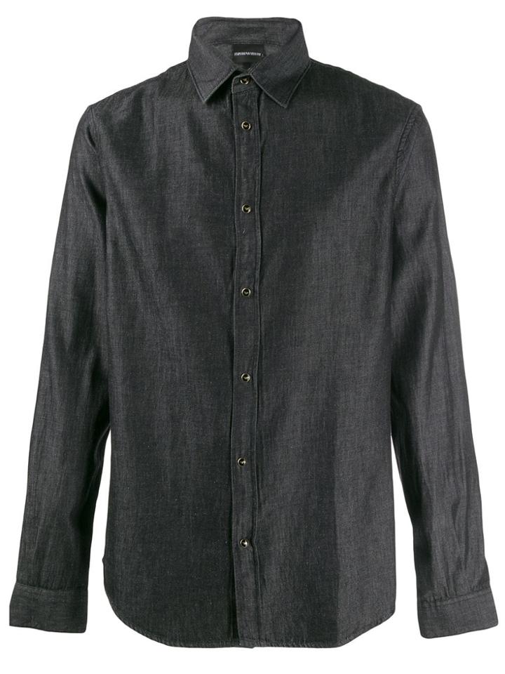 Emporio Armani Soft Denim Shirt - Black