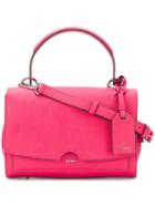 Dkny - Foldover Tote Bag - Women - Leather - One Size, Pink/purple, Leather
