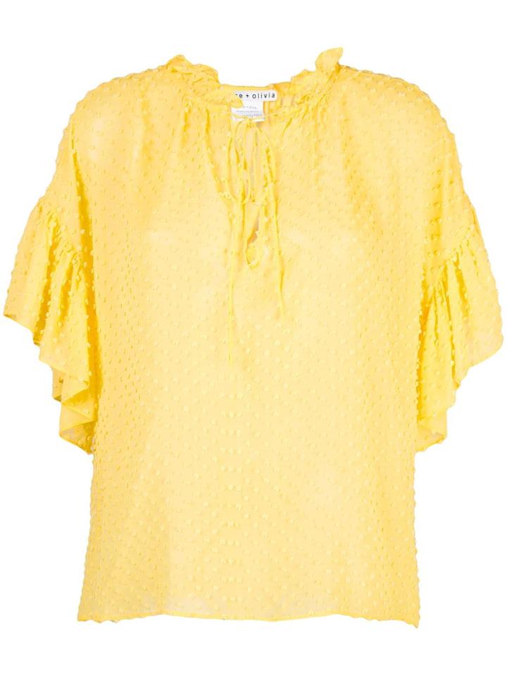 Alice+olivia Julius Ruffled Tunic Top - Yellow