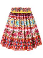 Dolce & Gabbana Mambo Print Pleated Skirt, Women's, Size: 40, Cotton