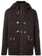 Bark Knitted Duffle Cardigan, Men's, Size: Large, Brown, Polyamide/wool