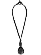 Giorgio Armani Vintage Engraved Charm Necklace - Black