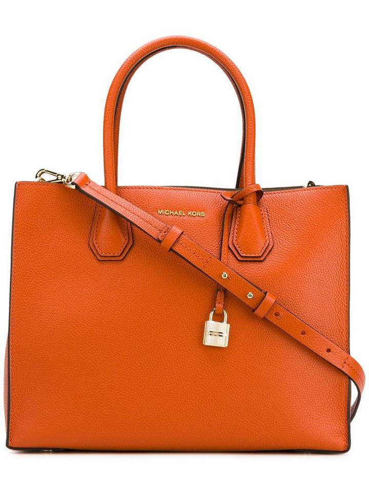 Michael Michael Kors Large Mercer Tote, Women's, Yellow/orange, Calf Leather