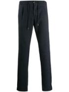 Canali Drawstring Straight Leg Trousers - Blue