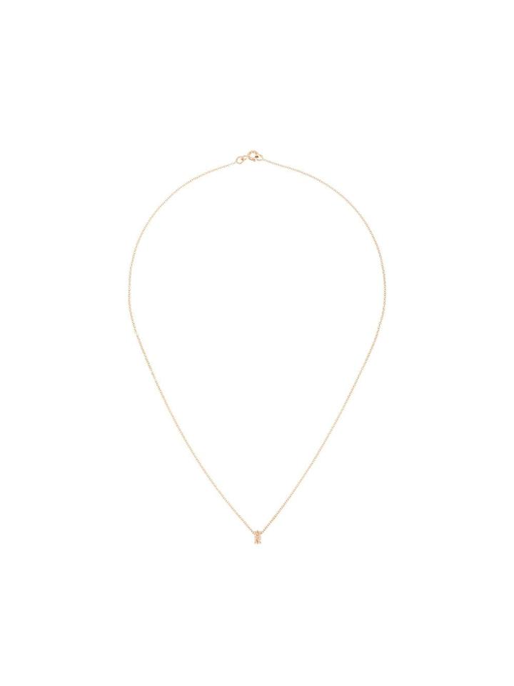 Natalie Marie 9kt Yellow Gold Marquise Rutilated Quartz Pendant