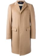 Burberry Buttoned Front Coat, Men's, Size: 50, Nude/neutrals, Acetate/viscose/cashmere/virgin Wool