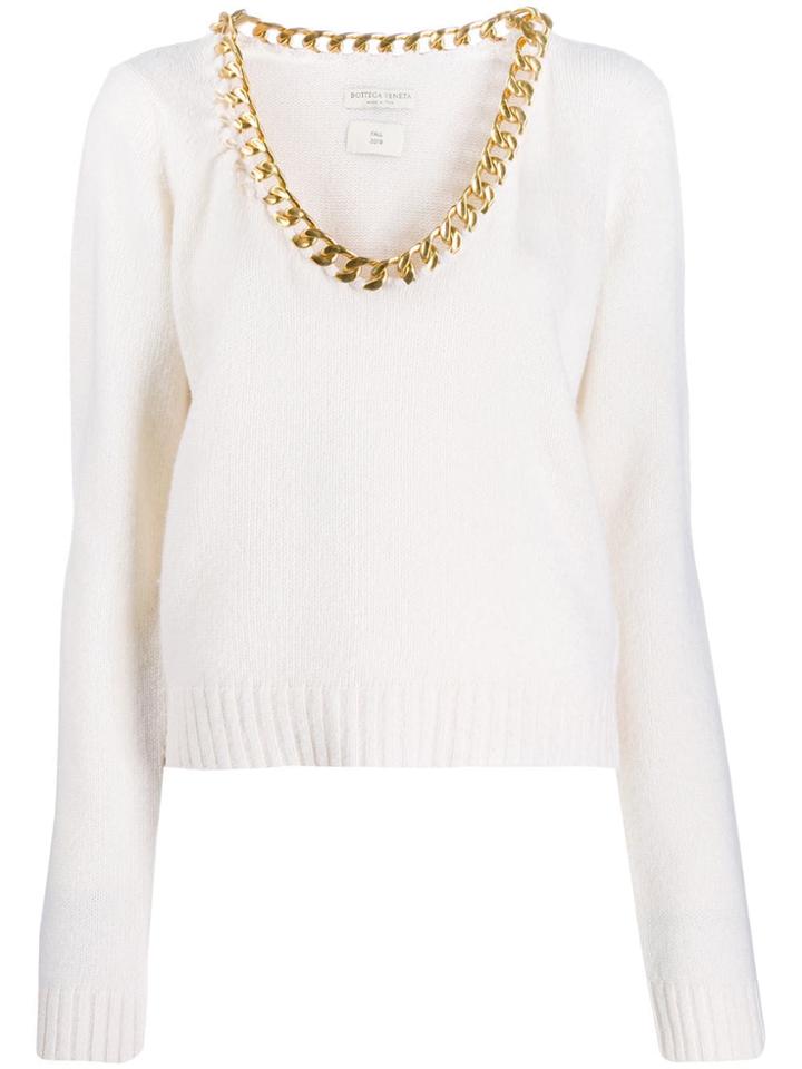 Bottega Veneta Chain Neck Jumper - White
