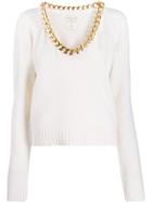 Bottega Veneta Chain Neck Jumper - White