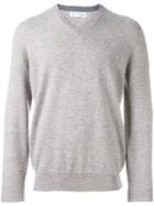Brunello Cucinelli Cashmere V-neck Jumper, Men's, Size: 46, Nude/neutrals, Cashmere