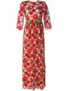 P.a.r.o.s.h. All-over Lace Maxi Dress, Women's, Size: Large, Red, Polyester