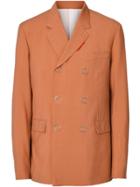 Burberry Slim Fit Press-stud Wool Tailored Jacket - Orange