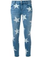 Stella Mccartney Skinny Boyfriend Star Print Jeans, Women's, Size: 26, Blue, Cotton/elastodiene