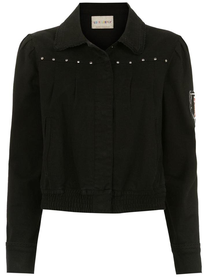 Andrea Bogosian Embroidered Denim Jacket - Black