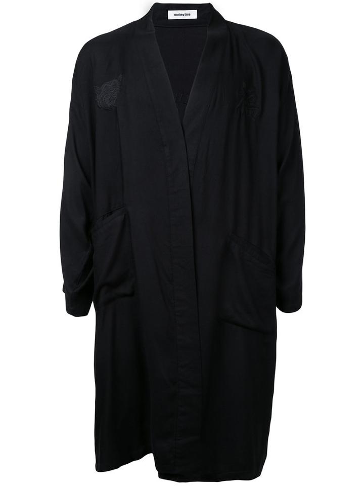 Monkey Time - Kimono Jacket - Men - Polyester/rayon - M, Black, Polyester/rayon