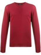 Falke V-neck Plain Jumper - Red