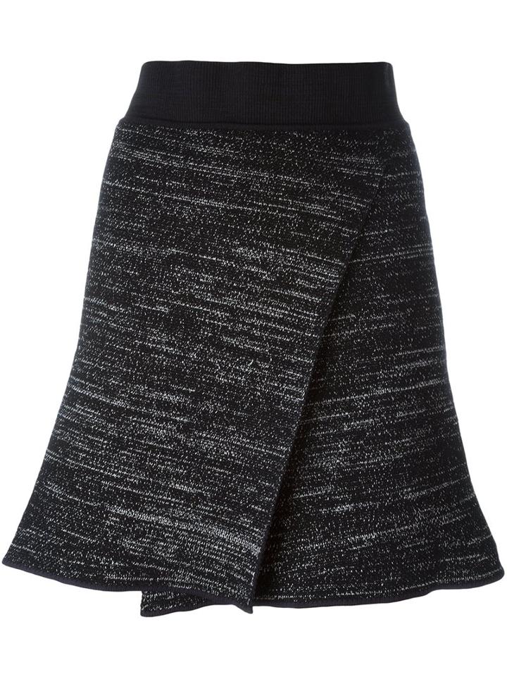 Isabel Marant Cross Front Knit Skirt, Women's, Size: 40, Black, Linen/flax/polyamide/viscose/spandex/elastane