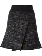 Isabel Marant Cross Front Knit Skirt, Women's, Size: 40, Black, Linen/flax/polyamide/viscose/spandex/elastane