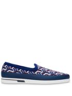 Prada Jacquard Knit Slip-on Sneakers - Blue