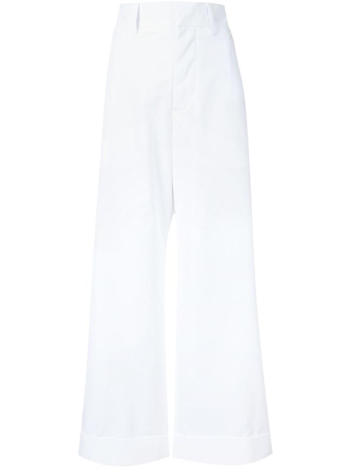 Sofie D Hoore Flared Cropped Trousers, Women's, Size: 36, White, Cotton