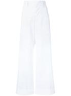 Sofie D Hoore Flared Cropped Trousers, Women's, Size: 36, White, Cotton